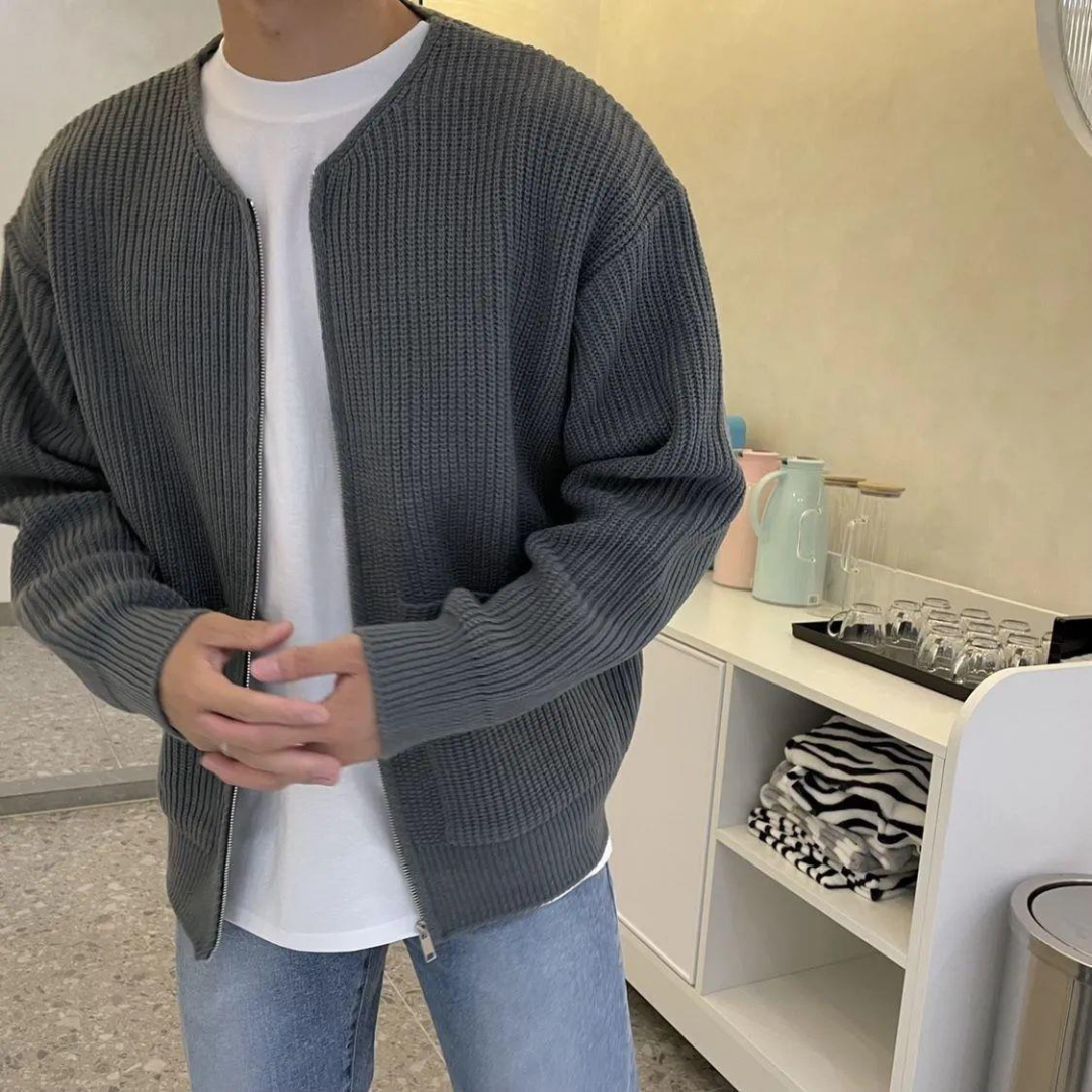 Alden | Elegant Cardigan With Ribbed Knit