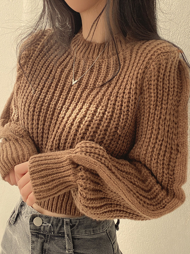 Farol | Cozy Lantern Sleeve Knit Sweater