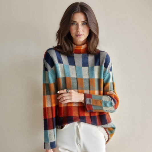 Cashmere Luxe Patchwork Turtleneck