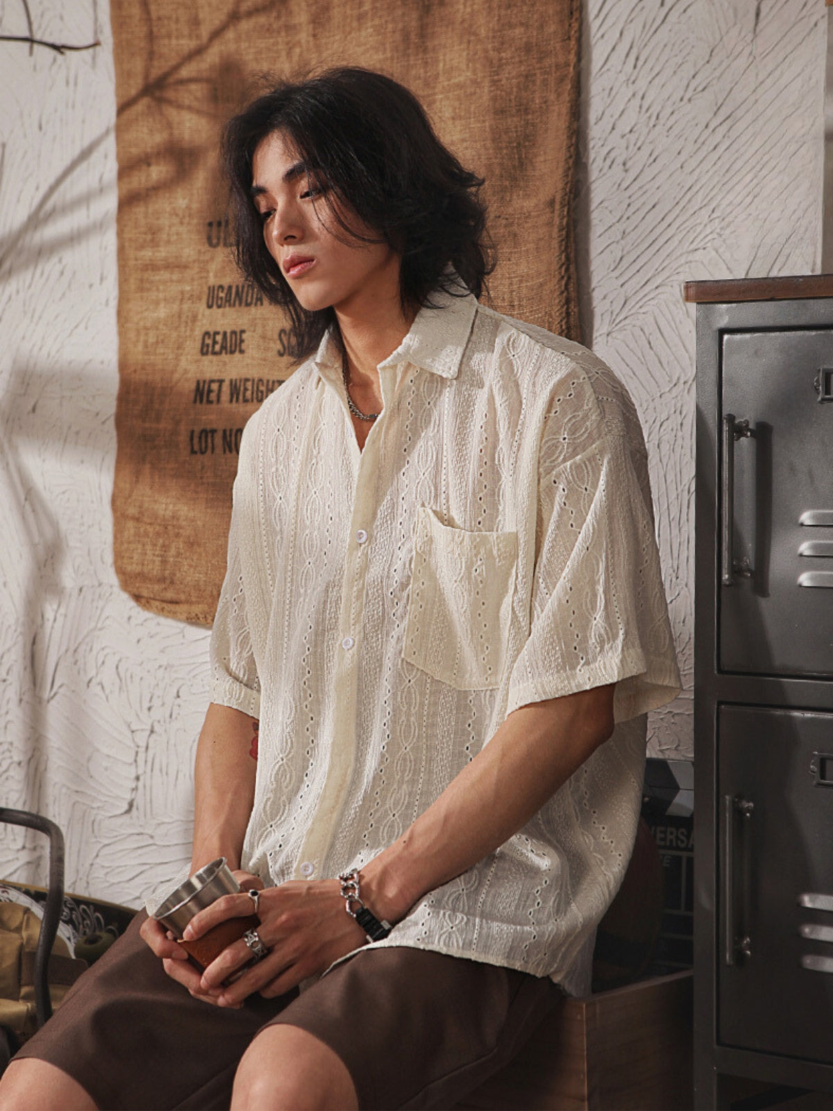 Japanese Half-Sleeved Linen Shirt