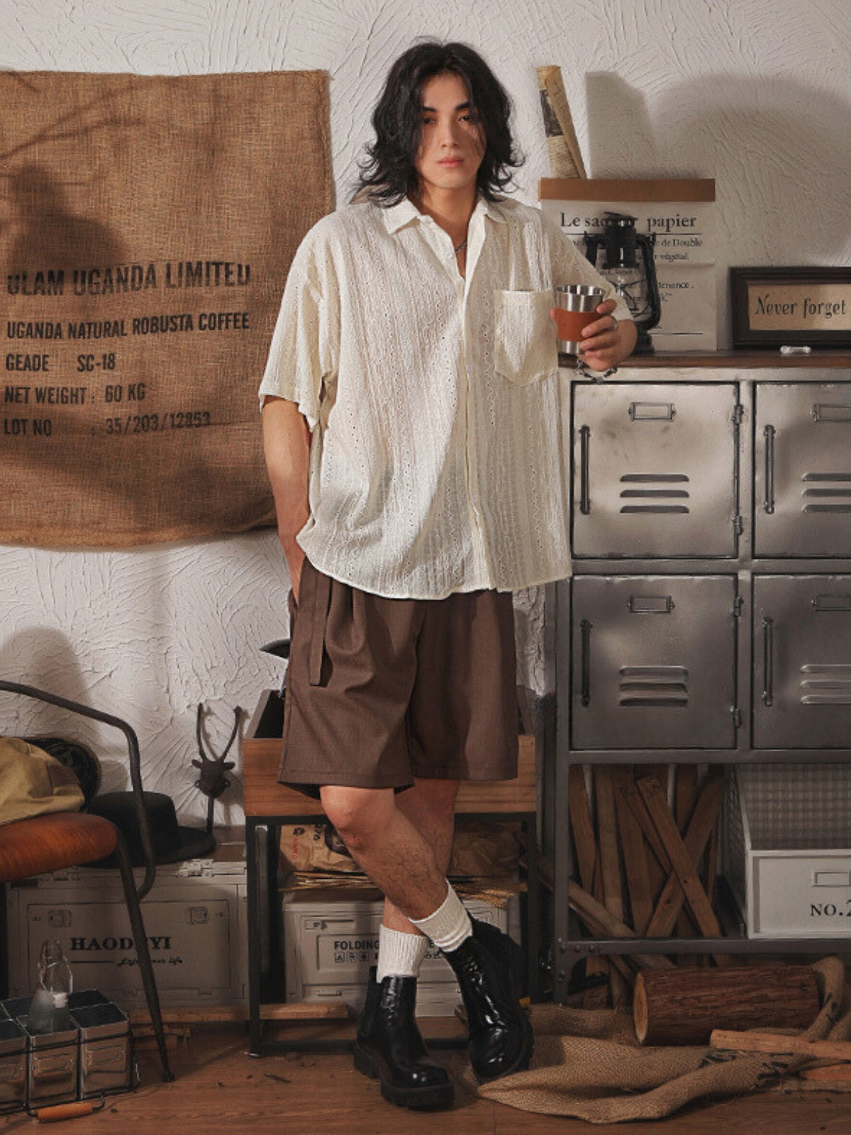 Japanese Half-Sleeved Linen Shirt