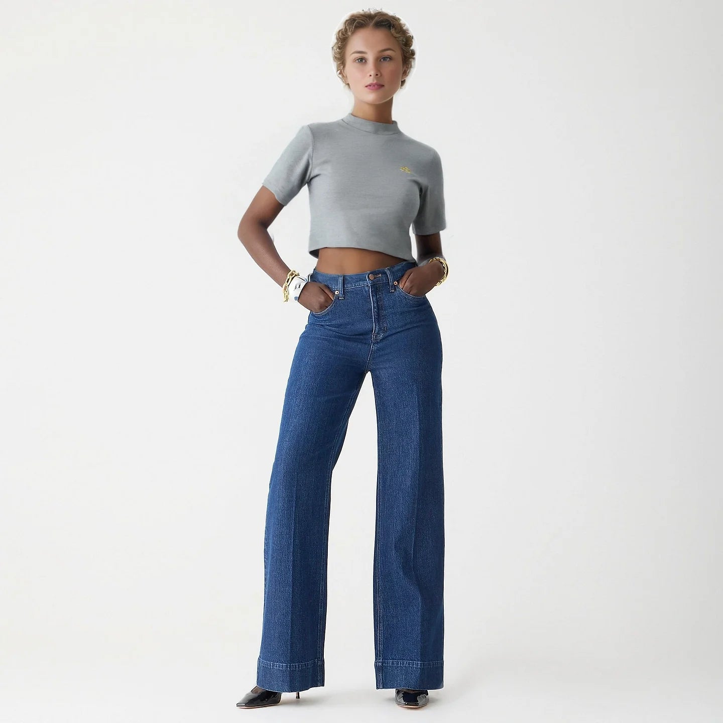 Arnu | Tall Wide Leg Denim Trouser