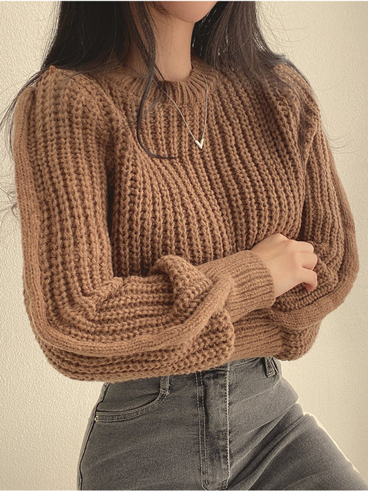 Farol | Cozy Lantern Sleeve Knit Sweater