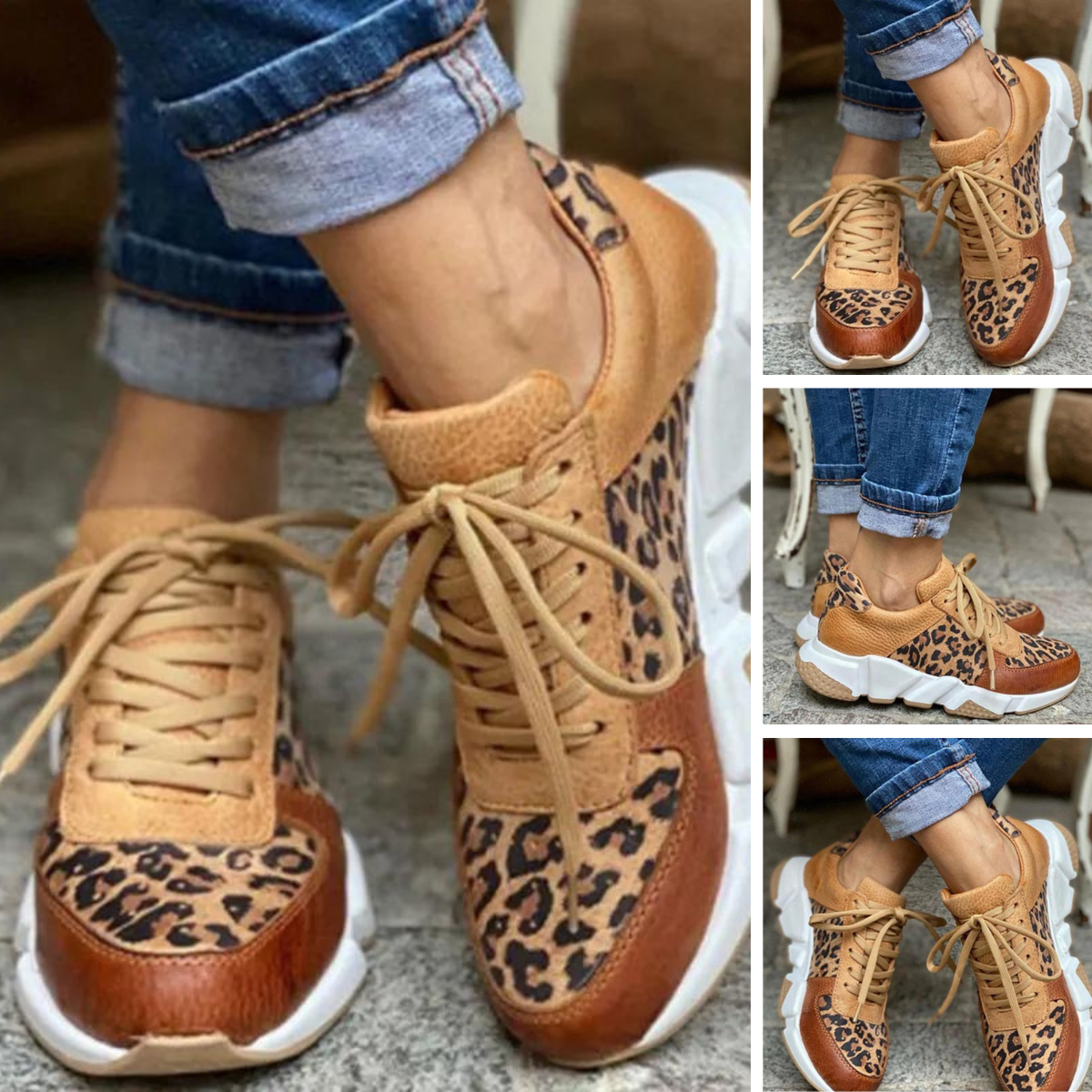 Hailey  - Casual vulcanised leopard sneakers