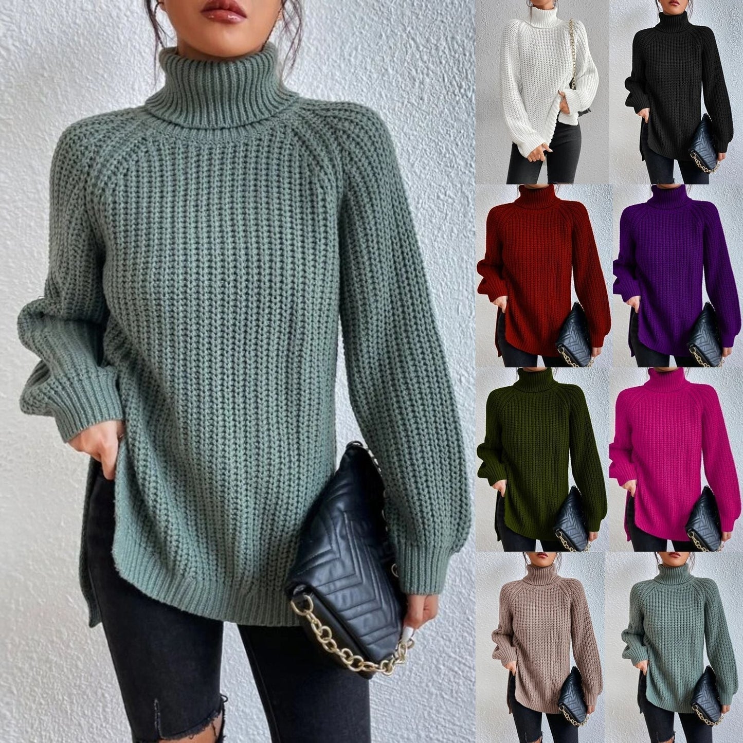 Rosie - New Knitted Slim Turtleneck Sweater