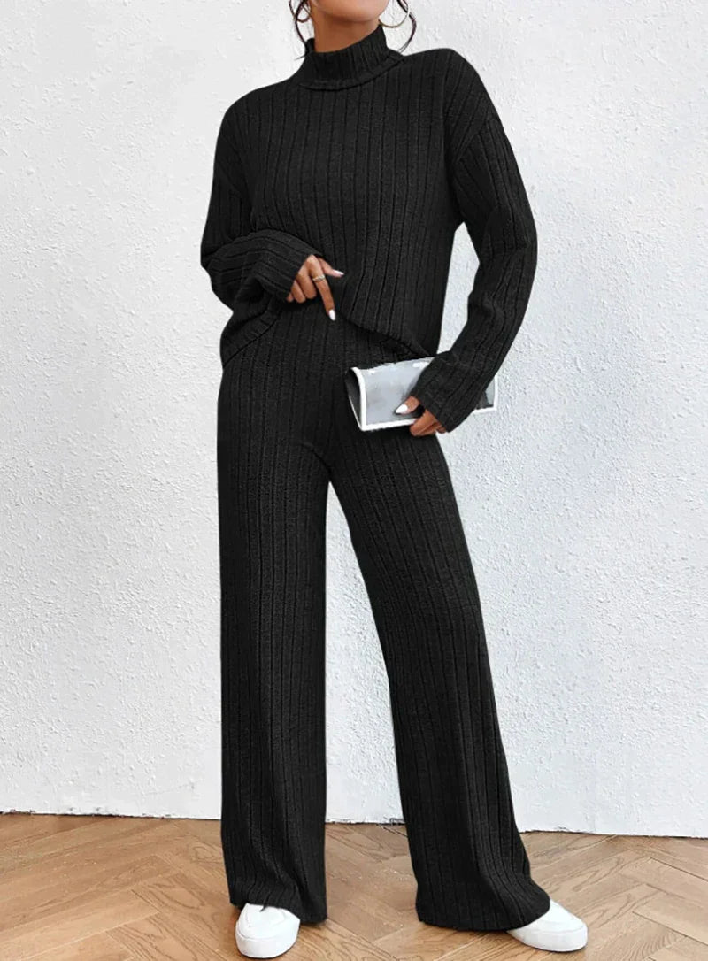 Dayana Set - Turtleneck Jumper and Knitted Trousers