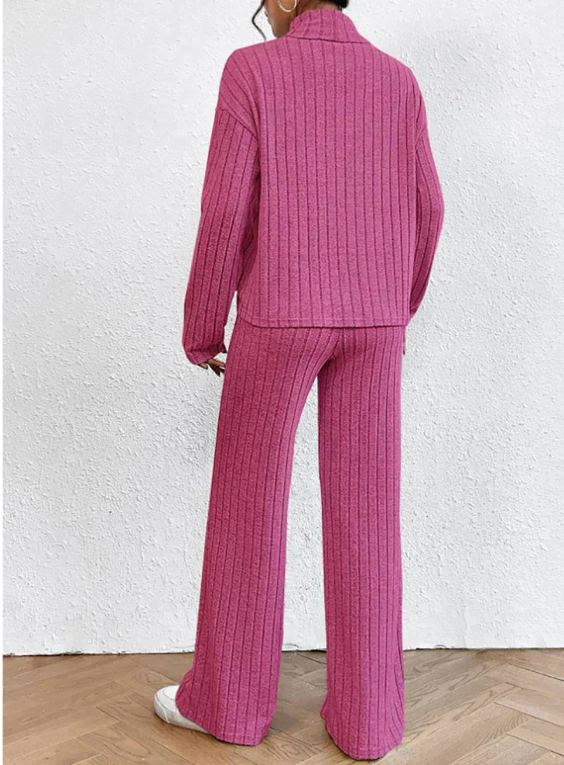 Dayana Set - Turtleneck Jumper and Knitted Trousers