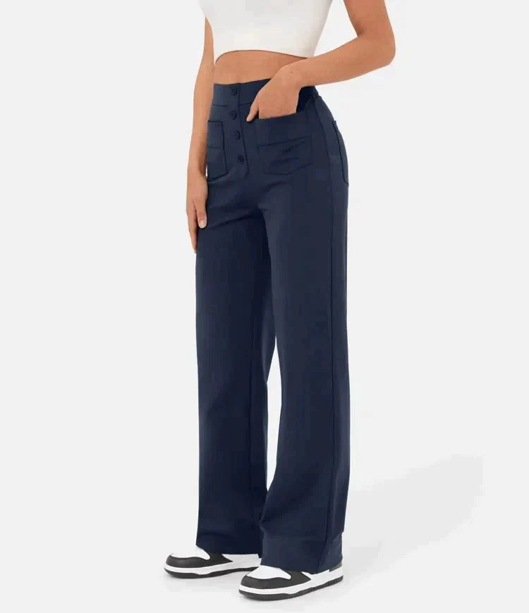 High Waist Stretch Casual Trousers